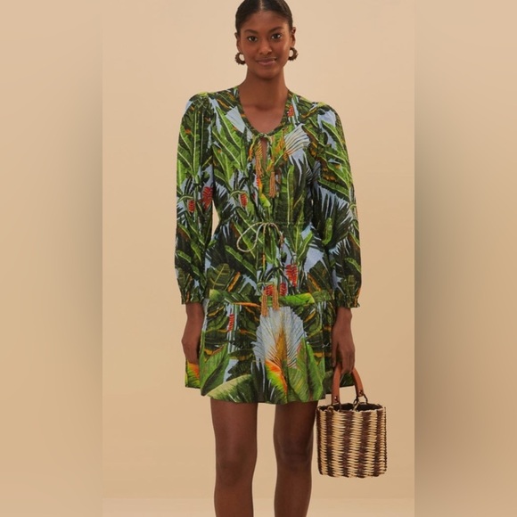 Tropical Leaf Print Dress - Picture 1 of 10